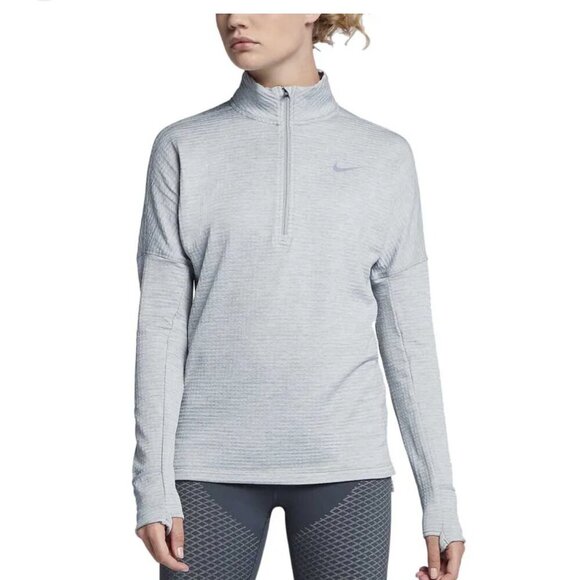 Nike Therma Sphere ElemenHalf Zip Long Sleeve womens size small lt gray - Picture 1 of 11